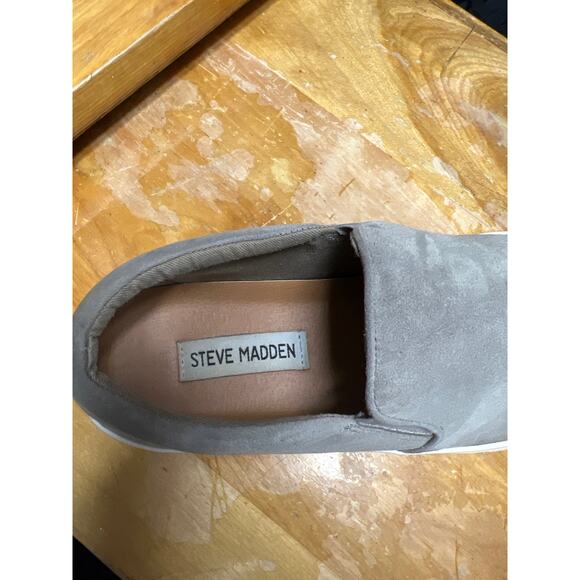 Steve Madden Women’s Gray Suede Gills Platform Slip On Sneakers Size 7 Medium - Picture 4 of 9